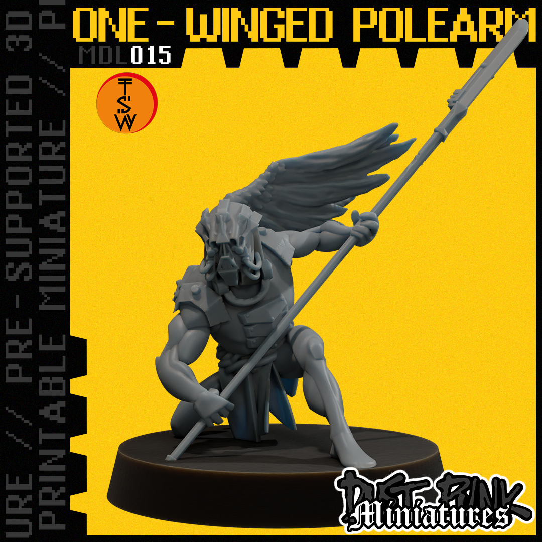 MDL015 ONE-WINGED POLEARM [PRE-SUPPORTED]